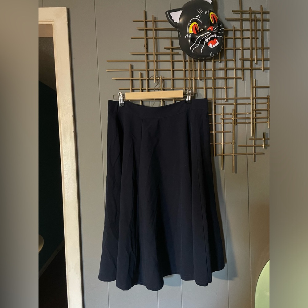 Rock Steady navy swing skirt